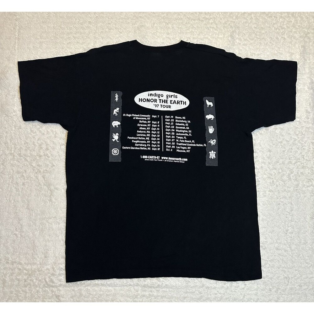 VTG 1997 90s The indigo girls Tour T Shirt Size XL Honor The Earth Single Stitch